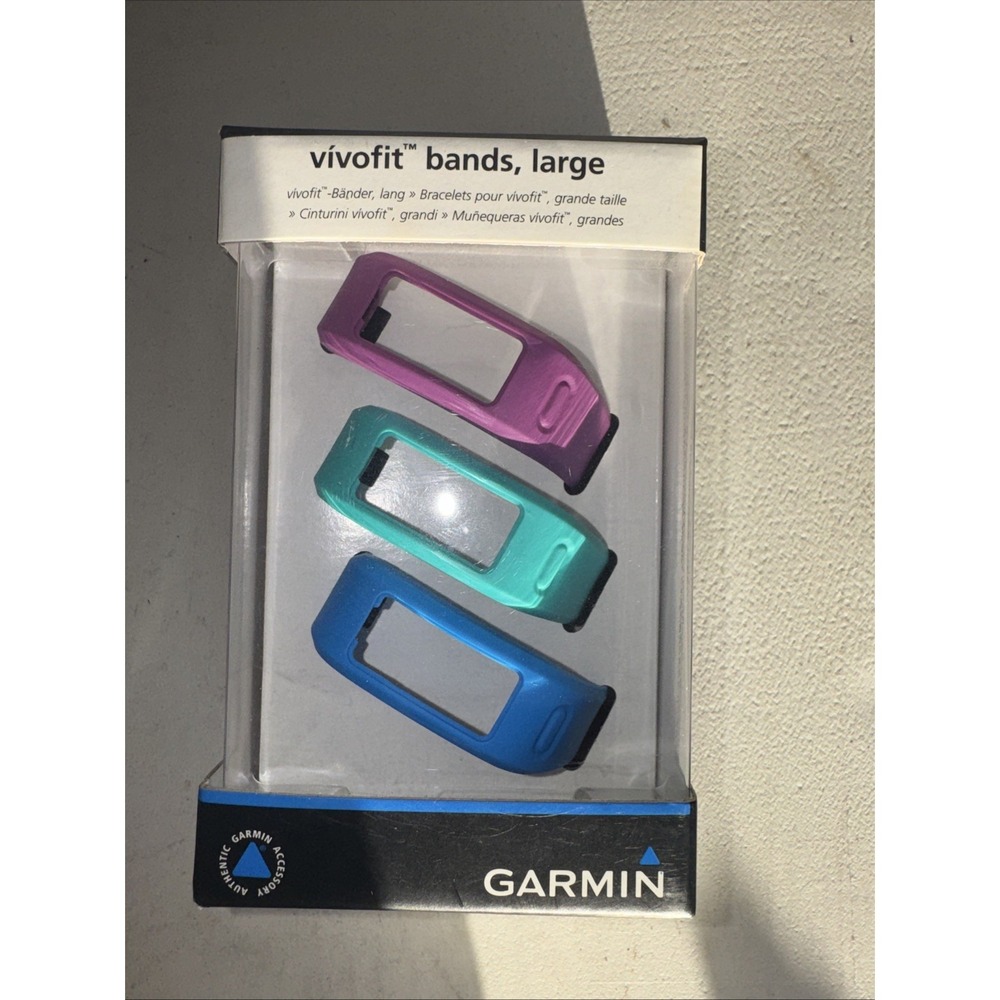 New Garmin Vivofit Three Replacement Accessory Bands Blue Teal Purple Sz Large‎